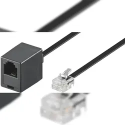 Goobay 68260 Modularverlängerungskabel, 6 m, Schwarz - RJ11/RJ14-Stecker (6P4C) > RJ11-Buchse (6P4C)