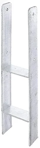 Alberts 213848 H-Pfostenträger | feuerverzinkt | lichte Breite 121 mm | Gesamthöhe 600 mm | Materialstärke 6 mm