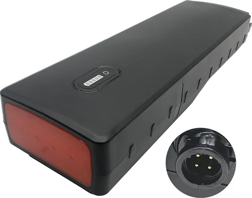 PowerSmart 36V 14,5Ah Li-Ion E-Bike Akku 44cm Ersatz für Yamaha BOS-20 / PASB2 / PASB5 / Sduro Gepäckträger-Akku