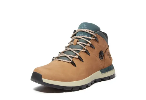 Timberland Mens Mid Lace UP Sneaker - md brown nubuck w green - Wanderschuhe aus Premium Timberland Leder und 50% recyceltem PET, ideal für Herren, die Stil und Komfort im urbanen Alltag suchen.