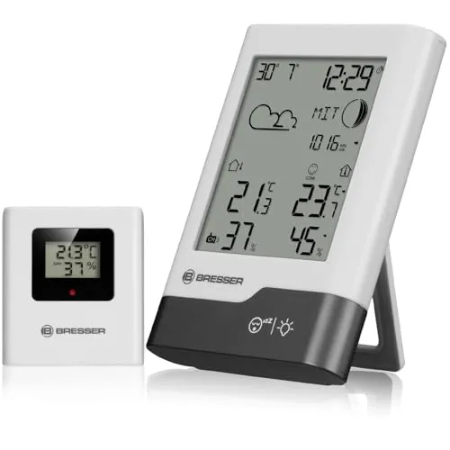 BRESSER Funkwetterstation in Weiß/Grau mit Außensensor