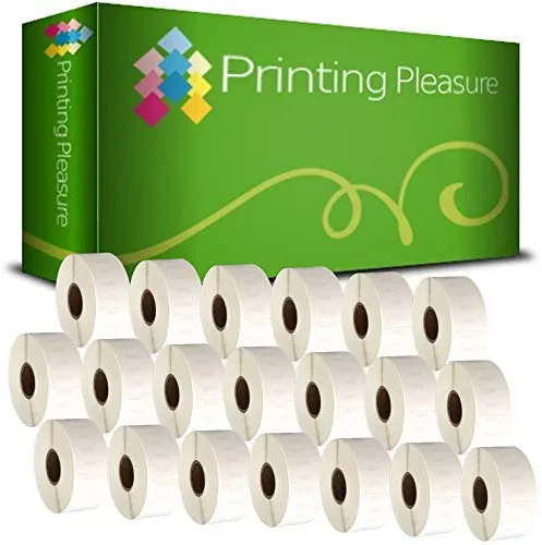 Printing Pleasure 20 x 11355 Rollen Etiketten kompatibel für Dymo LabelWriter & Seiko Etikettendrucker | 19mm x 51mm | 500 Stück | Vielzweck-Etiketten