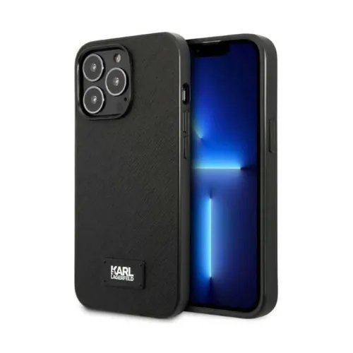 Karl Lagerfeld KLHCP13LSFMP2K iPhone 13 Pro Hardcase - Elegante Handyhülle aus hochwertigem Öko-Saffiano-Leder, schützt Ihr iPhone stilvoll vor Kratzern und Stößen. Ideal für modebewusste Nutzer.