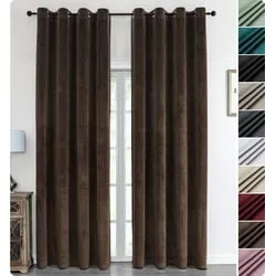 Beautex Verdunkelungsvorhang Samt Vorhang Ösen Gardine Velvet blickdicht abdunkelnd, Ösen (1 St), abdunkelnd braun 140 cm x 175 cm