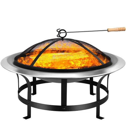 GARDEBRUK® Feuerschale Ø75cm mit Funkenschutz und Schürhaken