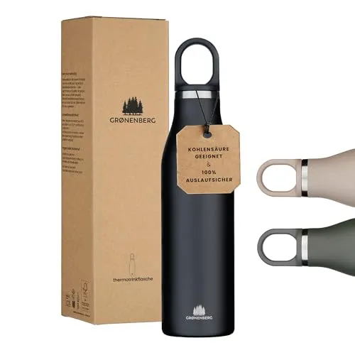 Groenenberg Edelstahl Trinkflasche 500ml/750ml | 100% Auslaufsicher | Thermosflasche für Sport und Alltag - Die Groenenberg Edelstahl Trinkflasche ist 100% auslaufsicher und ideal für Sport, Schule oder Arbeit. Mit doppelwandiger Vakuumisolierung hält sie Getränke bis zu 12 Stunden kalt oder 8 Stunden heiß.