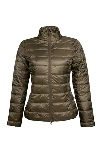 HKM Allure Jacke Olivgrün XS - Steppjacke mit tailliertem Schnitt, ausgestattet mit einem praktischen Zwei-Wege-Reißverschluss und zwei Reißverschlusstaschen für optimalen Komfort.