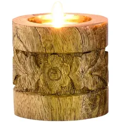 Orientalische Deko Teelichthalter Kerzenständer aus Holz Luja