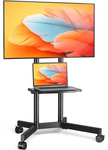 Mobiler TV Ständer für 32-75 Zoll, höhenverstellbar mit Rollen