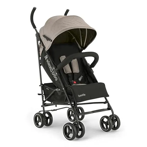 KikkaBoo BEETLE Kinderwagen - Leichter und kompakter Babysportwagen bis 22 kg, ideal für Reisen und Alltag. Mit 360° drehbaren Vorderrädern und 5-Punkt-Gurtsystem für maximale Sicherheit.