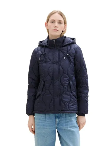 TOM TAILOR Damen Quilted Lightweight Steppjacke - Funktionsjacke mit abnehmbarer Kapuze, wasserabweisend dank Bionic Finish und nachhaltig aus recyceltem Polyester. Ideal für den Übergang im Frühling und Herbst.