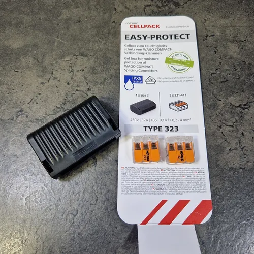 CellPack 407863 EASY-PROTECT 323 - Verbindungsklemme, flexible schwarze Gelbox für optimale Verbindungssicherheit