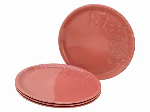 Creatable Gourmet Pizzateller Set, 4-teilig - Pizzateller Set aus hochwertigem Rotporzellan, 32 cm Durchmesser, spülmaschinen- und mikrowellengeeignet. Ideal für vielseitige Präsentationen und langlebige Freude.