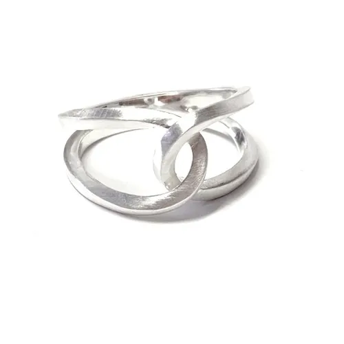 Edelschmiede925 Silberring moderner 925 Silberring feinmatt außergewöhnlicher Knotenform #62