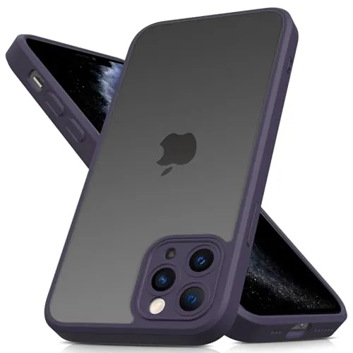 Mootobo für iPhone 11 Pro Hülle mit Kameraobjektiv, 10FT Military Grade Drop Protection Handyhülle mit Anti-Fingerprint Matte Back 5.8 Zoll - deeppurple