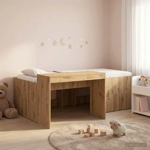 Maison Exclusive Hochbett mit Schreibtisch für Kinder – Artisan-Eiche