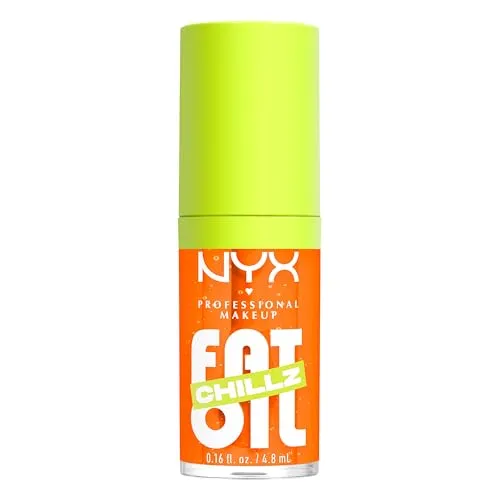 NYX Professional Makeup Fat Oil Chillz, Citrus Chiller – eisig schimmernder Lipgloss mit kühlendem Effekt auf den Lippen, 4.8 ml