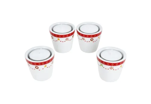 MamboCat Teelichthalter 4x Teelichthalter Weihnachtstraum H 5,1cm Stabkerzen Kerzenständer, Weihnachtsgeschirr, Weihnachten, Weihnachtsset