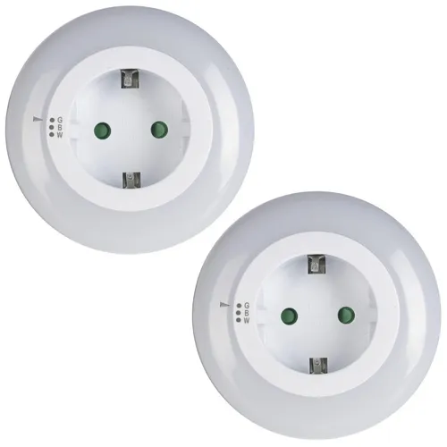2x LED Steckdosenleuchte 3 Farben Nachtlicht Nachtlampe Steckdose Lampe Licht