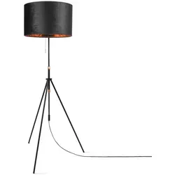 Pendelleuchte Stehleuchte Dreibein mit Velours Lampenschirm - Stilvolle Stehlampe für jedes Wohnzimmer, ausgestattet mit eleganten Velours Stoffschirmen und E27-Fassung für individuelle Lichtgestaltung.