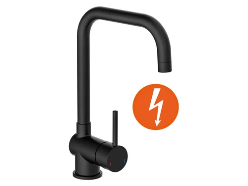 Eisl Spültischarmatur Niederdruck Futura Schwarz Matt - Elegante Niederdruck Spültischarmatur für moderne Küchen, mit innovativem Dripless-Strahlregler und energiesparender Cold-Start-Funktion.