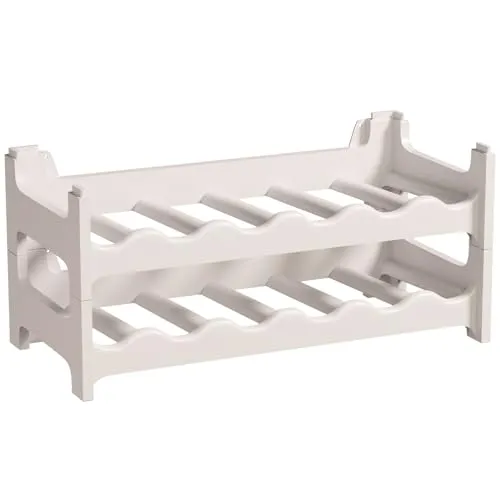 ARTECSIS Weinregal stapelbar Kunststoff für 12 Flaschen, stabiles Flaschenregal in Gastronomie-Qualität, modular erweiterbar, Weiß