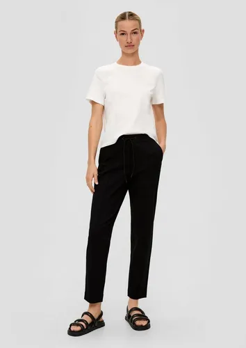 s.Oliver Damen Hose 10.2.11.18.180.2136567, Tapered Leg in Schwarz - Damen-Hosen mit Tapered Leg und mittelhohem Bund, aus elastischem Viskosestretch für optimalen Tragekomfort und eine perfekte Passform.