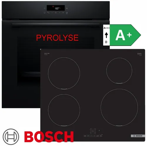 Bosch Induktions-Herdset mit Pyrolyse und Einbau-Backofen