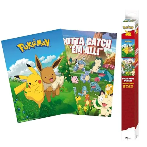 Pokemon Poster Set 2 Chibi Poster, Merhfarbig