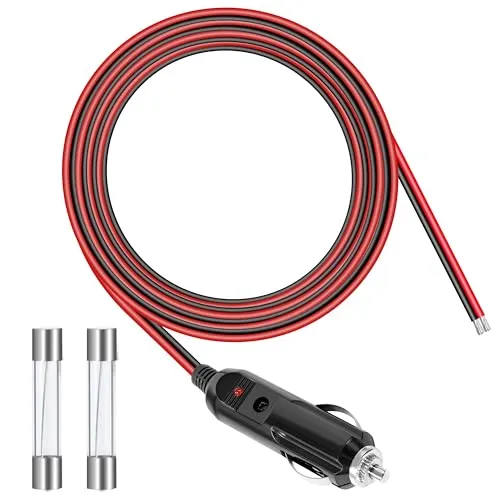 GUNGY Zigarettenanzünder Stecker 12V Autostecker mit 2M Verlängerungskabel 14AWG Zigarettenanzünder Steckerkabel mit Sicherung 15A für Auto LKW Wohnmobil Zigarettenanzünder-Buchse