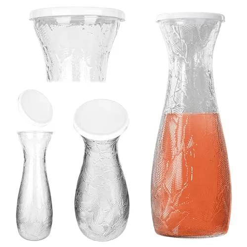 KADAX Glaskaraffe 1L mit Deckel, leere Karaffe zum Befüllen für Wasser, Saft, Eistee oder Limonade, Wasserkaraffe aus Glas, Saftkaraffe, Weinkaraffe
