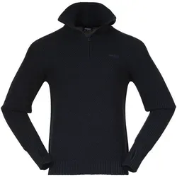 Bergans Ulriken Jumper Men navy blue (557) M - Hochwertiger Merinowolle-Pullover für Männer, ideal für Outdoor-Aktivitäten und winterliche Freizeit. Mit extra hohem Kragen und Daumenschlaufen für optimalen Komfort und Wärme.