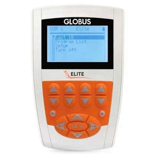 Globus Elite 4-Kanal-Massagegerät, professioneller Elektrostimulator Weiss/Orang