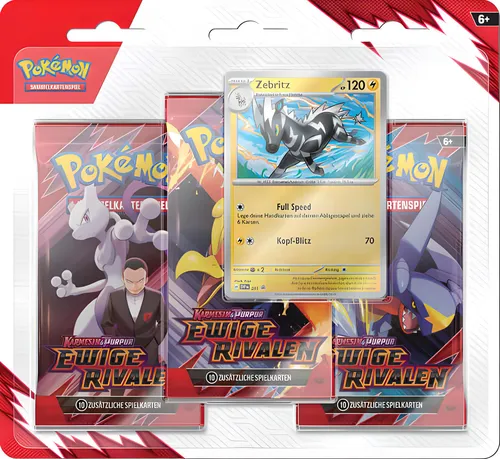 Pokémon-Sammelkartenspiel: Drei-Boosterpack-Blister Karmesin & Purpur