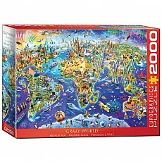 Eurographics Puzzle - Verrückte Welt - 2000 Teile - Puzzlespaß für Groß und Klein: Erleben Sie eine humorvolle Weltreise mit dem 2000-teiligen Puzzle 'Verrückte Welt' von EuroGraphics.