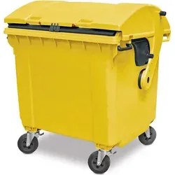 BRB-Lagertechnik 1100 Liter Müllcontainer aus PE-HD - Hochwertiger 1100 Liter Müllcontainer nach EN 840 aus robustem Polyethylen (PE-HD). Mit kugelgelagerten Lenkrollen und arretierbarem Deckel für einfache Handhabung. Ideal für Lager, Industrie und öffentliche Einrichtungen.