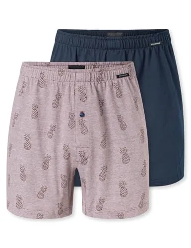 Schiesser Herren 2 Pack Boxershorts Jersey - Bequeme Baumwollunterwäsche - Bequeme Jerseyboxer im praktischen 2-Pack, aus weicher Baumwolle für optimalen Tragekomfort. Ideal für den täglichen Gebrauch.