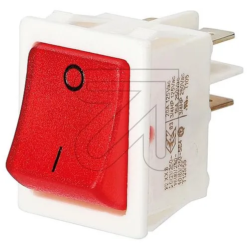 Wipp-Einbauschalter beleuchtet weiß/rot, 2-polig von inter BÄR
