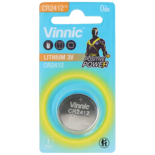 VINNIC CR2412 Lithium Batterie IEC CR2412 Marken Lithium Batterien, 24,5 x 1,25mm