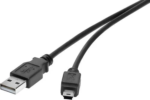 Renkforce USB-Kabel USB 2.0 USB-A Stecker, USB-Mini-B Stecker 0.30m Schwarz vergoldete Steckkontakte RF-4455807