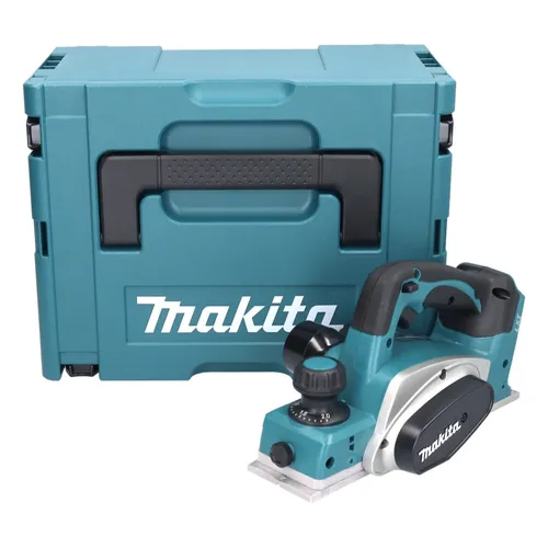 Makita DKP 180 ZJ Akku Hobel 18 V 82 mm - kabellos und mobil - Elektrohobel mit 18 V Leistung, ideal für präzise Hobelarbeiten, mobil einsetzbar dank Akku-Betrieb und inklusive praktischem Makpac.