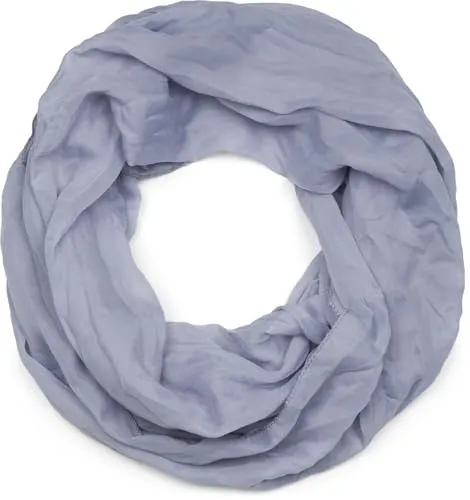 styleBREAKER leichter unifarbener Loop Schlauchschal | Sommerschal aus fließendem Material | Seidiges Halstuch für Damen & Herren | Weich, Luftig & Modisch | 77 x 46 cm, Farbe:Grau