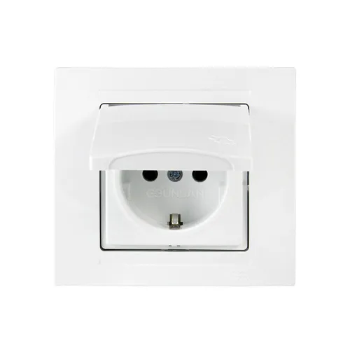 Gunsan Moderna Steckdose mit Deckel Unterputz Weiss Steckklemmen 01291100200117