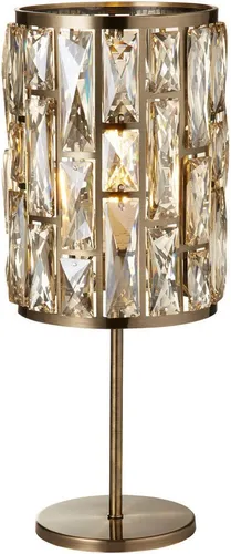 Searchlight Tischleuchte Bijou Table Lamp – Wechselbares Leuchtmittel - Elegante Tischleuchte aus antikem Messing und Glas für ein warmes Ambiente. Ideal zur Schaffung einer einladenden Atmosphäre in jedem Raum.