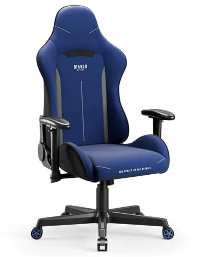 Diablo Gamer Stuhl X-Starter | Ergonomischer Gaming Stuhl mit Stoffbezug - Bürostuhl mit ergonomischer Rückenlehne und verstellbaren Armlehnen, ideal für stundenlanges Gaming. Tragfähigkeit bis zu 136 kg für höchste Stabilität und Komfort.