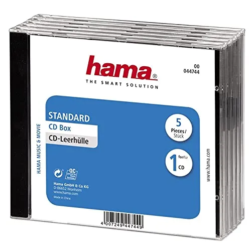 Produktbild Hama CD-Leerhülle, Standard, 5er-Pack, transparent-schwarz