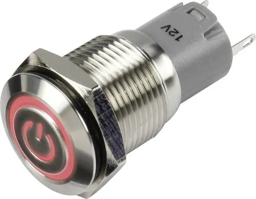 TRU Components 1303024 LAS2GQF-11ZET/R/12V/S/P Druckschalter 48 V/DC 2A 1 x Ein/Ein rastend Rot IP65 1St.