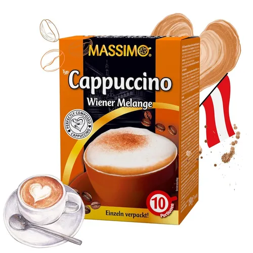 MASSIMO Cappuccino Wiener Melange (8 x 150g Packung) 80 Instantkaffee á 15g