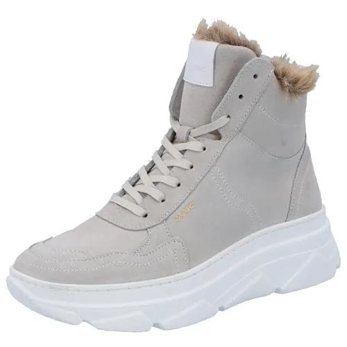Marc Shoes Zoe - Damen Winter Sneaker mit Fell, light grey Wildleder - Wanderschuhe mit herausnehmbarem Fußbett für optimalen Komfort und stilvolles Design in der kalten Jahreszeit.