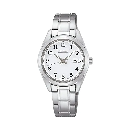 Seiko Damen-Uhr SUR465P1 - Elegante Quarz-Armbanduhr aus Edelstahl - Armbanduhren für Damen mit kratzfestem Saphirglas und umweltfreundlicher Leuchtbeschichtung für optimale Ablesbarkeit im Dunkeln.